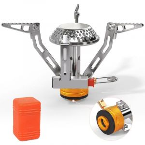 R&eacute;chaud &agrave; gaz de camping 3000 W - Avec allumage pi&eacute;zo&eacute;lectrique - Coupe-vent - Petit et portable - Pliable - Br&ucirc;leur &agrave; gaz - Pour ext&eacute;rieur,