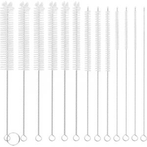 Lot de 13 brosses &agrave; biberons Longues Brosse de Nettoyage-Paille Nettoyeur de Pipe Brosse Fine pour Tuyau de Lait Brosse Polyvalente pour Nettoyer la