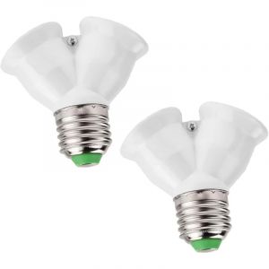 Adaptateur De Douille D'ampoule E27 Vers Double E27, 2 Pi&egrave;ces, Convertisseur De Douille D'ampoule, Support De Lampe