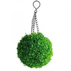 Boule topiaire artificielle en buis artificiel avec capteur de charge LED pour jardin, balcon, jardin, mariage et d&eacute;coration d'int&eacute;rieur