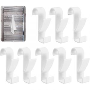8 Pi&egrave;ces Crochet Radiateur Seche Serviette Salle de Bain Crochet Radiateur Seche Serviette, pour Tous les Radiateurs Standards(Blanc)