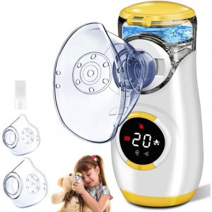 Appareil d'inhalation avec affichage numérique, appareils d'inhalation pour adultes et enfants, inhalateur nébuliseur avec masque facial et embout