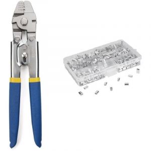 Outil de sertissage pour câble métallique jusqu'à 2,2 mm avec 600 manchons de sertissage double barillet en aluminium de 3 tailles-LIAIKI