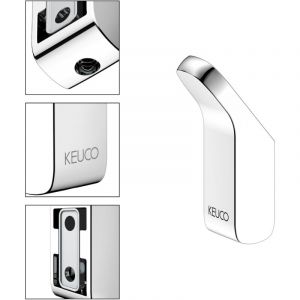 Pat&egrave;re KEUCO Rose &agrave; coller ou &agrave; percer, en m&eacute;tal, chrome poli, rond, kit de collage inclus, pour salle de bains ou WC, pat&egrave;re pour serviettes et