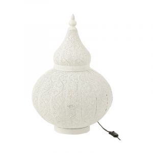 Paris Prix - Lampe &agrave; Poser en M&eacute;tal 'Aladin' 59cm Blanc