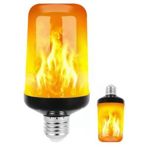 Ampoule d&eacute;corative LED effet flamme, flamme dynamique, lumi&egrave;re bleue, culot E27, ampoule ma&iuml;s cr&eacute;ative, veilleuse effet flamme simul&eacute;e, 1 pi&egrave;ce