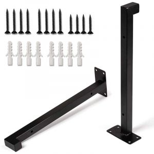 2PCS Support d'Étagère Mural Rétro30cm Équerre pour Étagere Murale Industrielle Equerre Mural Support Noire Équerre Fixation Étagere Métal pour