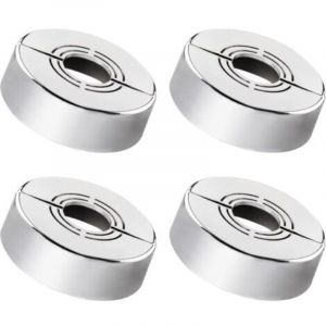 Lot de 4 Rosace Mitigeur Douche 3 Tailles en 1, Cache Rosace Tuyau Radiateur, Rosace Robinet Divis&eacute;e pour &Oslash; 20mm, &Oslash; 25mm, &Oslash; 33mm, Accessoire Douche