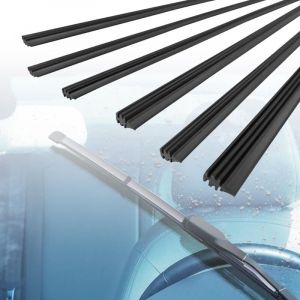 6 Pièces Caoutchouc Essuie Glace,Lames d'Essuie-Glace De Rechange En Caoutchouc,Universelles Glace Bandes Essuie-Glaces,Compatible Avec Tous Les