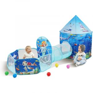 Mophorn - vevor Tente tunnel de jeu 3 en 1 enfants, panier de basket, maison de jeu pop-up interieure/exterieure sac de transport sangles de serrage,