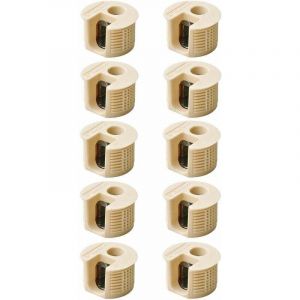 10x boitier excentrique 15mm assemblage plastique insert acier &eacute;paisseur bois 19mm beige connecteur meuble