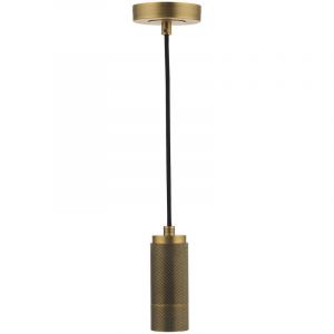 Dar 1 Suspension de plafond &agrave; suspension E27 en laiton molet&eacute; l&eacute;ger