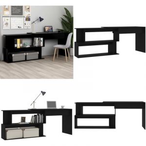 Vidaxl - Bureau d'angle Noir 200x50x76 cm Bois d'ingénierie - Bureau D'angle - Bureau Noir - Bureau Moderne - Bureau Compact - Meuble De Bureau