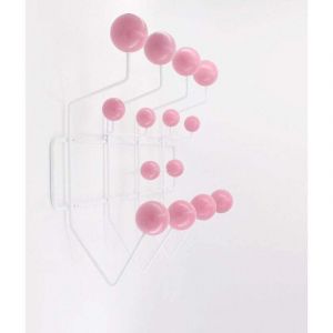 Pat&egrave;re Boule en Bois, Porte-Manteau avec 14 Crochets, Porte-Manteau Mural, Rail De Crochet avec Boules Color&eacute;es Porte-Manteau pour Entr&eacute;e Couloir