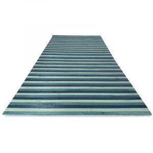 Tapis de cuisine woody en bois de bambou, bleu, vert d'eau, à l'ombre toutes les mesures Cm. 50x120