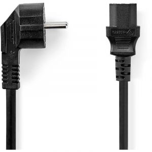 Cable dalimentation connecteur dalimentation male iec 320 c13 coude droit nickele 300 m rond pvc noir etiquette 839617