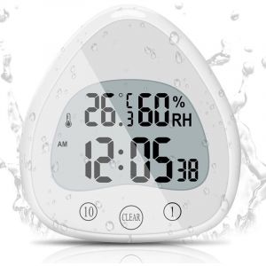 Horloge de Salle de Bain, LCD Alarme Num&eacute;rique Avec Horloge de Douche Tactile &eacute;tanche, Minuteries &eacute;tanche Thermom&egrave;tre Horloge d'affichage Portable