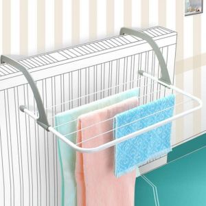 &Eacute;tendoir &agrave; Linge Portable, &eacute;tendoir &agrave; Linge Pliable et R&eacute;tractable pour Balustrades de Balcon, Rebord de Fen&ecirc;tre, Porte-serviettes Pliant, Cintre &agrave; V