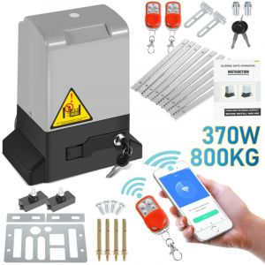 Swanew - Ouvre-portail coulissant 370W, 800kg, kit materiel deoperateur de portail pour securite avec 2 clés et télécommande, electrique portail