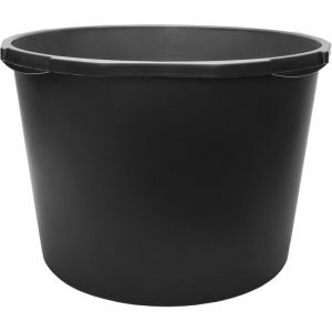 Garronda Bac rond en plastique recycl&eacute; Noir bord renforc&eacute; 90 L Lot de 2 GD-0170