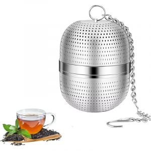 Filtre &agrave; Th&eacute;, Acier Inoxydable Infuseur Th&eacute;, Filtre &agrave; Th&eacute; en Vrac，Passoire &agrave; Th&eacute; en Maille de Boule avec Cha&icirc;ne de Suspension, pour Th&eacute;i&egrave;re, Mug,