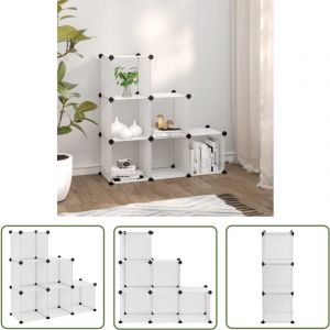 Jinlefu - The Living Store Cubes de rangement 6 pcs Transparent pp - Cube De Rangement - &Eacute;tag&egrave;re Murale - Rangement Int&eacute;rieur - Meuble Rangement