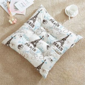 Coussin Japonais en Tatami, Coton Et Lin Coussin de Siège Ventilé Idéal Respirant Décorative (40x40cm,Tour Eiffel)