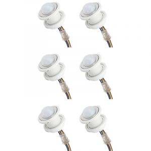 Lot de 6 mini d&eacute;tecteurs de mouvement 110-220 V PIR, d&eacute;tection intelligente, temporisation, d&eacute;tecteur d'induction infrarouge r&eacute;glable