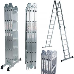 &Eacute;chelle de 6.7m Aluminium Multifonction Mod&egrave;le de Grosse CHARNI&Egrave;RE Polyvalente Escabeau Multi-Usage ALU Modulable Pliable KS6.7