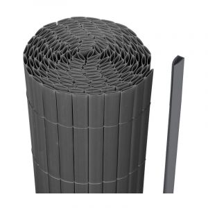 Swanew - Canisse en pvc gris anthracite double face,90% d'occultation,H.120 cm x L.400 cm