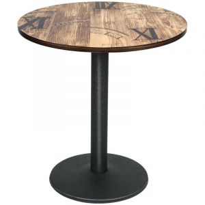 Table de Bar Ronde Table Haute Cuisine Mange-debout avec Plateau en Bois MDF Table Ronde pour Bistro Salon Salle &agrave; Manger Terrasse Caf&eacute;, 70x70x75cm