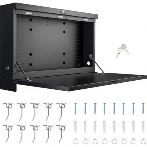Wiltec &Eacute;tabli Mural Pliant sur Pieds &ndash; 1205 x 265 x 950 mm &ndash; 200 kg Max. &ndash; en Acier et Bois &ndash; avec Panneau d&rsquo;accrochage &ndash; Banc de Travail Atelier