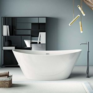 Baignoire &icirc;lot design ovale brighton blanche 157 cm