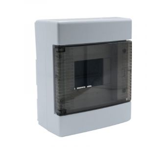 Em Distribution - Tableau de distribution 5 modules 180x150x90mm IP40 - Porte transparente - avec rail din
