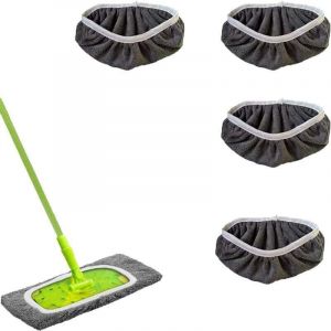 4 Pi&egrave;ces Chiffons De Serpilli&egrave;re Microfibre, Serpilli&egrave;re Recharge Balai Vapeur, Lavables Mop De Chiffons De Rechange en Microfibre, Vadrouille