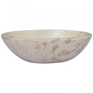 Design In - Vasque &agrave; poser Lavabo,Bac &agrave; laver,&Eacute;vier Cr&egrave;me 53x40x15 cm Marbre CFW34163