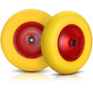 Hengda - swanew 2X Roue de brouette anti-crevaison Caoutchouc solide 4.80 4.00-8 390mm 120 kg Roue de secours