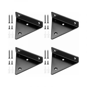 4 Pièces Supports d'étagère Flottants, Supports à Tablettes Muraux Triangulaires Invisibles, Equerre Etagere Murale Métal pour étagère