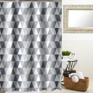 Rideau de douche anti-moisissure - Imperméable - Lavable - Antibactérien - En polyester (triangle, 80 x 180 cm)-