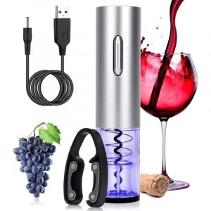 GABRIELLE Ouvre-bouteille &eacute;lectrique, ouvre-bouteille &eacute;lectrique sans fil, ouvre-bouteille professionnel pour bo&icirc;te &agrave; vin et champagne avec tasse &agrave;