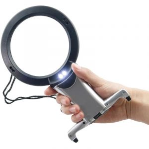 Loupe de Grossissant Cou et de Bureau Loupe 6X, Bras et Bureau Mains-Libres éclairés loupe à LED travaux d'aiguille, Bijoux Hobby, réparation de