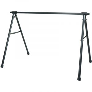 HHG - jamais utilis&eacute;] Support de selle de v&eacute;lo 796, support de v&eacute;lo avec &eacute;trier de suspension, m&eacute;tal laqu&eacute; &eacute;poxy 114x170x114cm extensible, noir