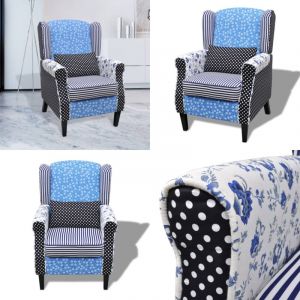 Vidaxl - Fauteuil avec design de patchwork Tissu - Fauteuil De Campagne - Fauteuil Confort - Fauteuil Tissu - Chaise Déco - Mobilier Rustique - Home
