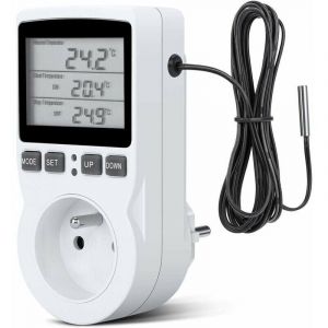 Prise Thermostat, Prise Minuteur Digital, Prise Programmable Digitale avec Sonde, Minuterie Num&eacute;rique Programmable, Prise Thermostat chauffage pour