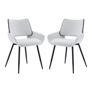 Wahson Office Chairs - Chaises de Salle &agrave; Manger Lot de 2 Chaise Salle a Manger Fausse Fourrure Chaise de Cuisine Moderne avec Dossier Bois, Pied