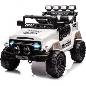 Hoerfuriy - Voiture Electrique Enfants 2 Places,Electrique Enfant 12V avec Télécommande , MP3,3 Vitesses pour Enfant 3-8 Ans(Blanc)