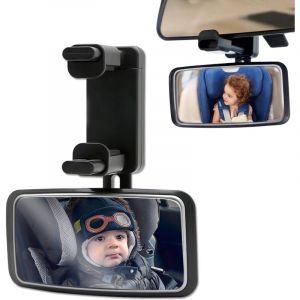 Miroir de Voiture de B&eacute;b&eacute;,Rotation &agrave; 360&deg; R&eacute;troviseur Voiture B&eacute;b&eacute;,B&eacute;b&eacute; Vue Arri&egrave;re Miroir Avec Clip,Surveillance B&eacute;b&eacute; pour Si&egrave;ge Arri&egrave;re pour Vue