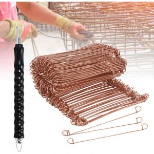 Wolketon lieur automatique professionnel pour ligaturer armature metallique Fil Pour Barres D'armature Twister Crochet 1.0 x 140mm (1000 pcs)