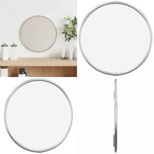 Vidaxl - Miroir mural Argent&eacute; &oslash; 20 cm Rond - Miroir Mural - Miroir Rond - Miroir Argent&eacute; - D&eacute;coration Murale - Miroir Design - Home & Living