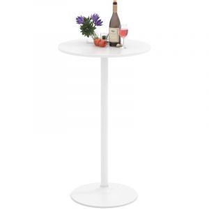 COSTWAY Table Bistrot Ronde, Table de Bar 101,5 cm, Hauteur Transformable en Table Basse 56 cm, Plateau Peint, Base en M&eacute;tal, Tables d'Appoint Ronde